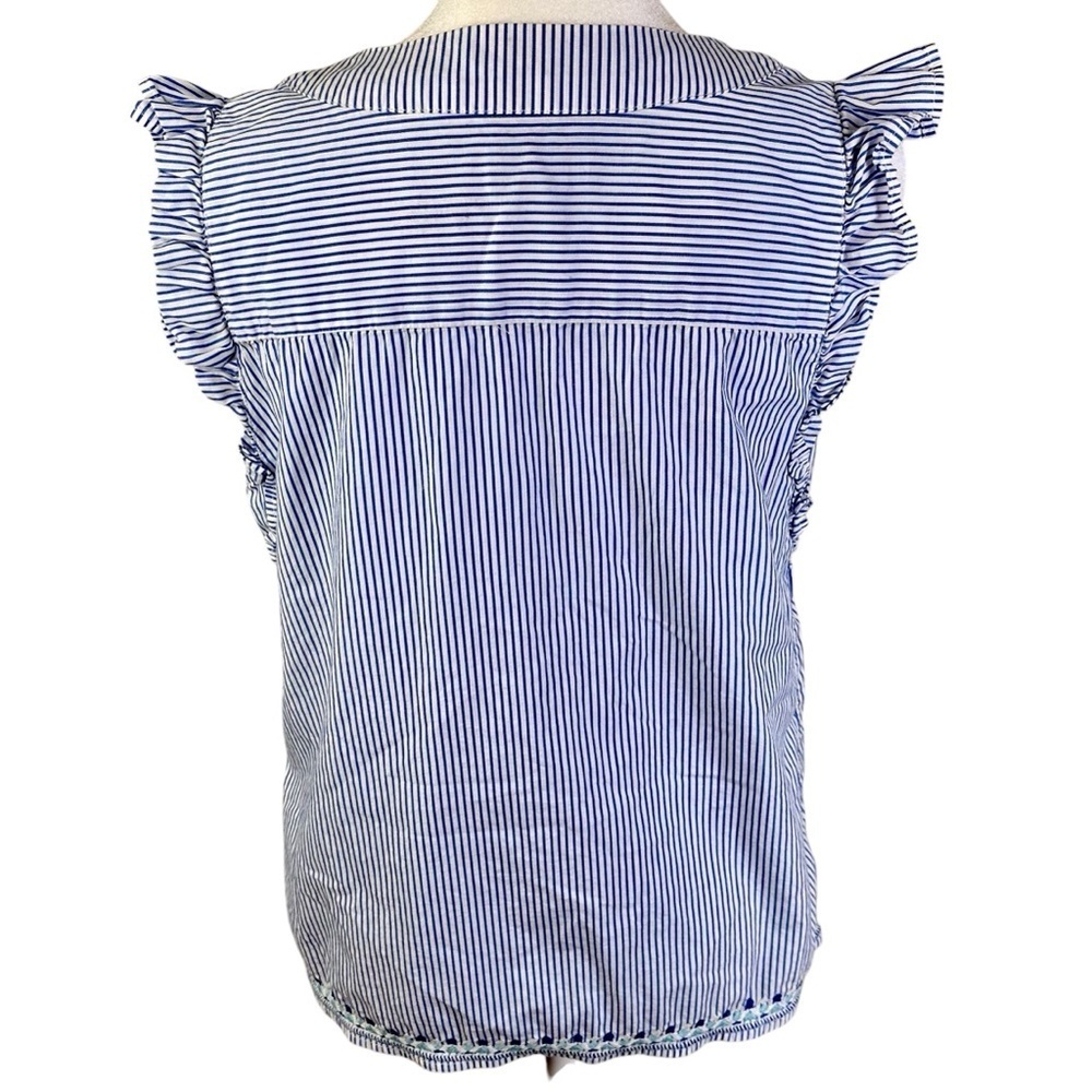 Vineyard Vines Blue and White Embroidered Blouse Size XS - Picture 5 of 10